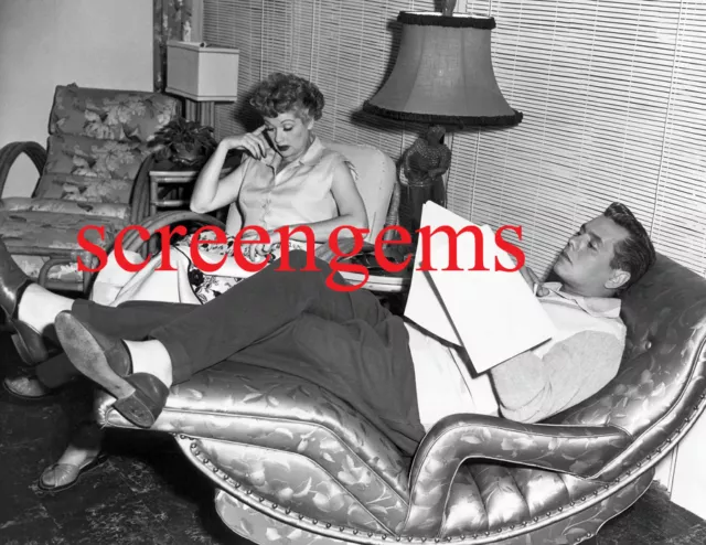 Lucille Ball Desi Arnaz RARE photo rehearse "I Love Lucy" scene at home mint