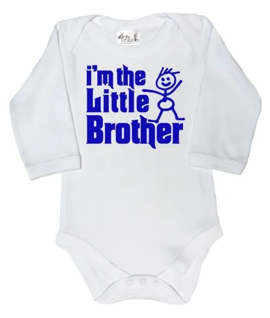 Dirty Fingers Langarm Body Baby wachsen ""I'm the Little Brother"" Baby Junge