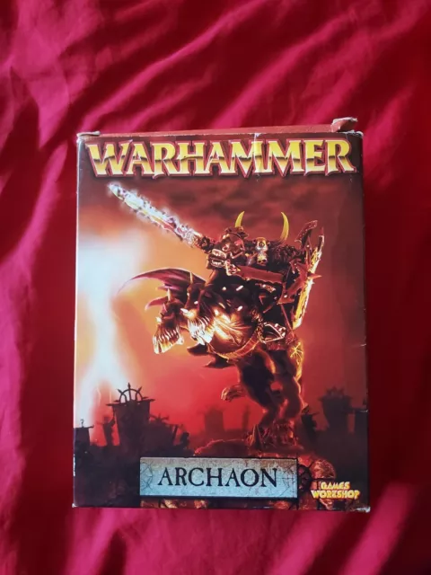 Warhammer: Chaos Lord Of Khorne Archaon. Mounted. Metal. In Box.  Oop. 2002