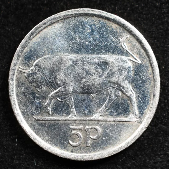 Ireland 5 Pence 1998, Coin, Km# 28, Irish Harp Bull, Inv#E170
