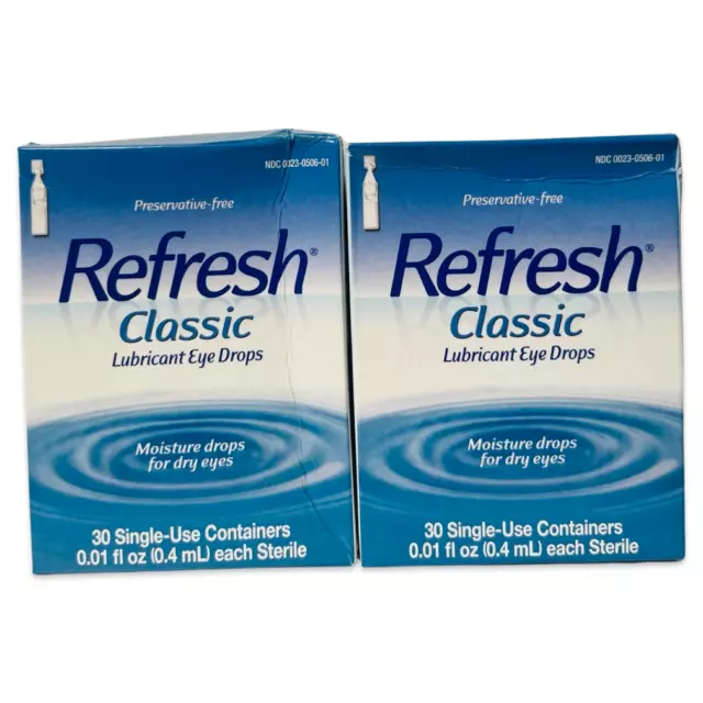 2 pack Allergan Refresh CLASSIC Lubricant Eye Drops 30 single use vials Exp10/24