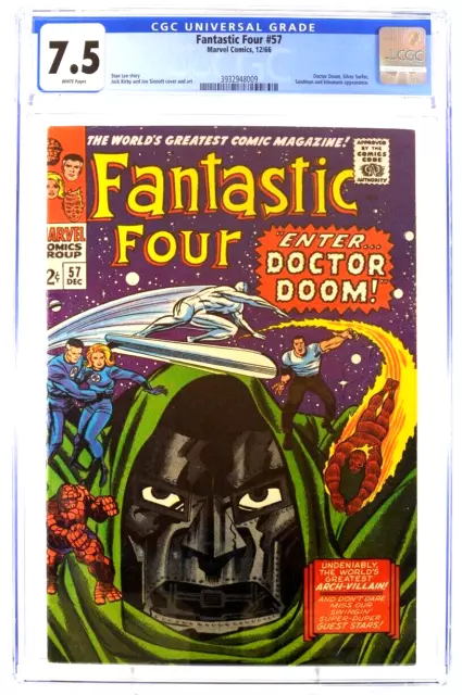 Fantastic Four #57 CGC 7.5  1966 Dr Doom Silver Surfer
