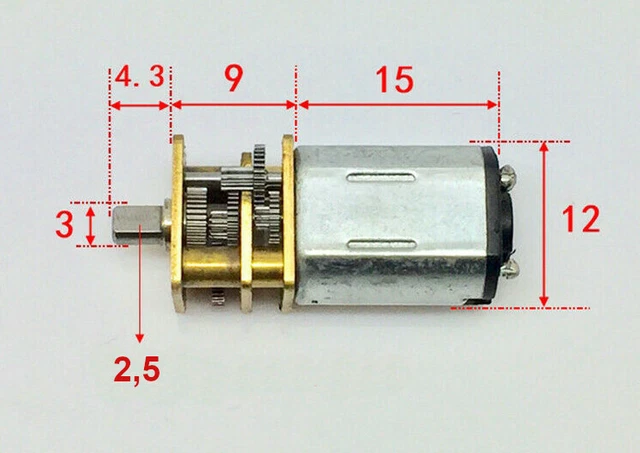 16mm Modellbau Getriebemotor 12V 100 U/min Gleichstrommotor Neu