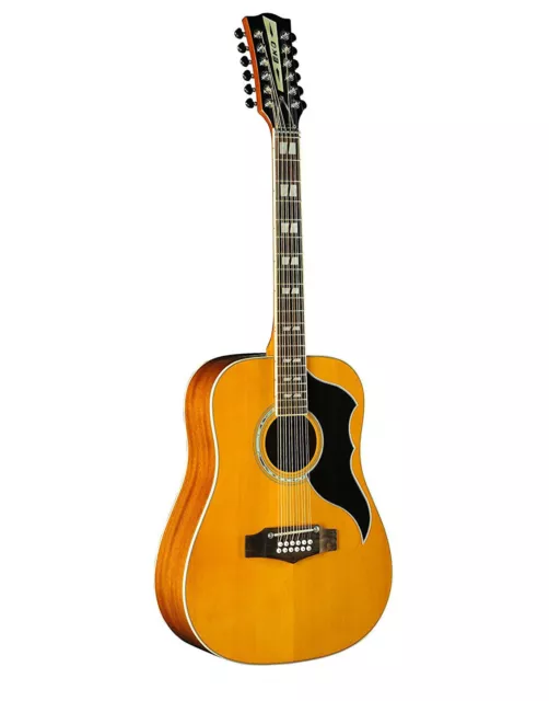 Eko Ranger 12 Dreadnought Vintage Reissue Natural Spruce Top Acoustic Guitar New