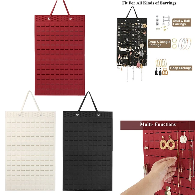 Wall Hanging Earrings Display Organizer Holder Felt Jewelry Necklace Rack Stands