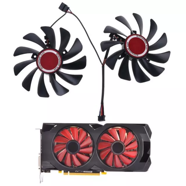 2pcs 95mm FDC10U12S9-C CF1010U12S Cooler Fan Replace for XFX Radeon RX580 RX590