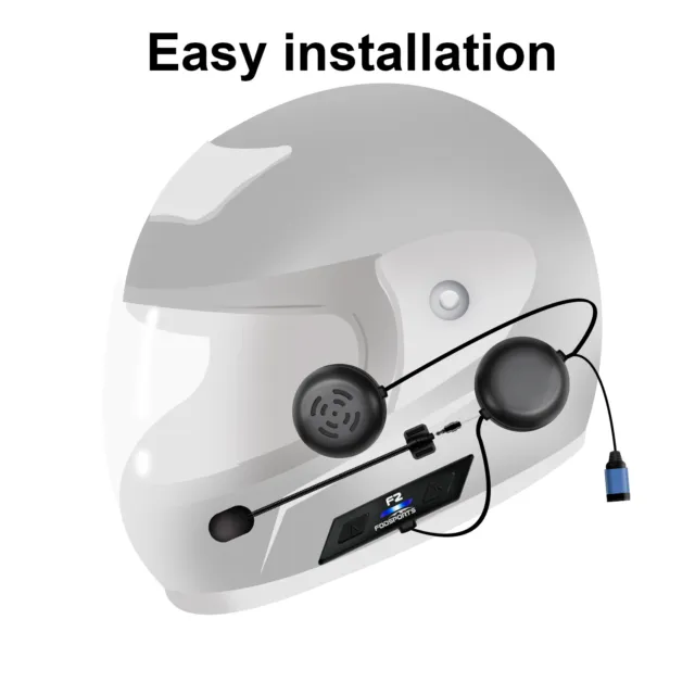 F2 1000M Motorcycle Intercom Helmet Headset Bluetooth Communication for 2 Riders