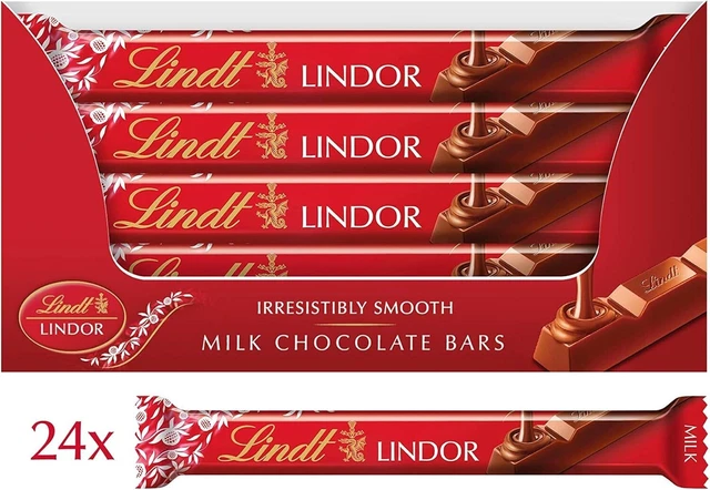 LINDT LINDOR MILK Chocolate Bar 38 g (Pack of 24) £22.95 - PicClick UK