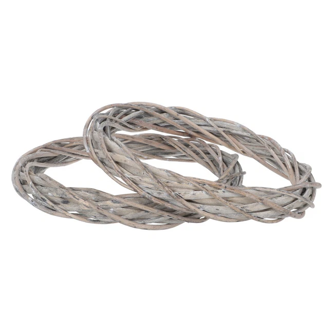 2 Pcs DIY Xmas Circle Woven Heart Metal Hoop Wire Wreath Household