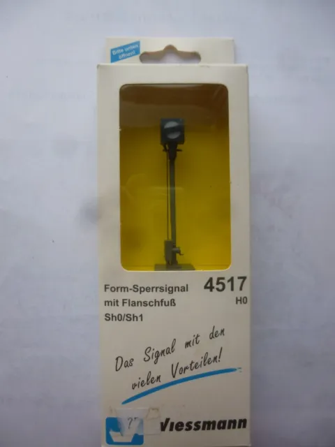 1 x Viessmann H0 4517 Form - Sperrsignal mit Flanschfuß Sh0/Sh1 NEU in OVP