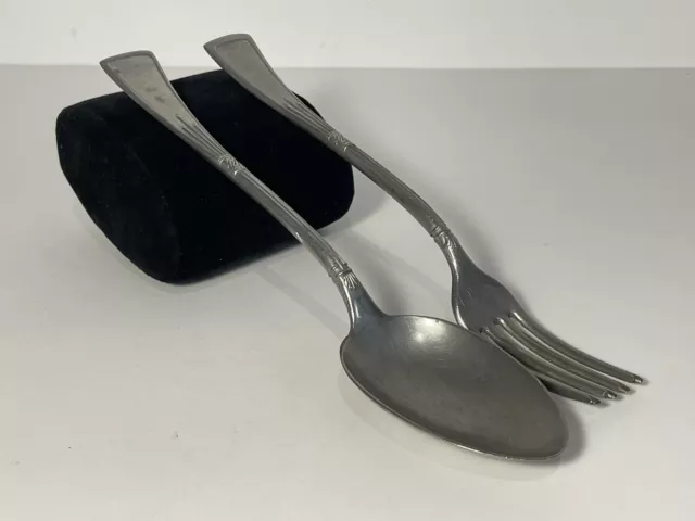 Fourchette Et Cuillere En Metal Argenté - Poincons - Service De Table -