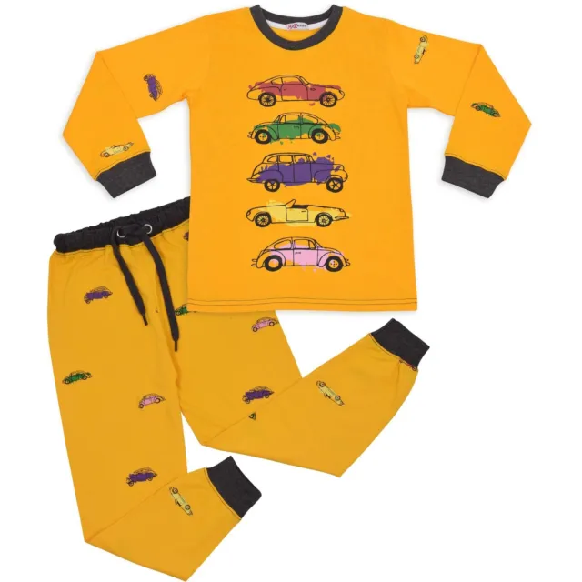 Kids Girls Boys Cars Print Pyjamas Children PJs 2 Piece Sleepwear Set 2-13 Yr