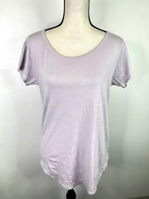 Everlane Women's Light Purple V-Neck Short Sleeve Shirt SZ M