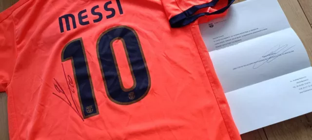 Autograph Leo Messi FC Barcelona autograph on Shirt