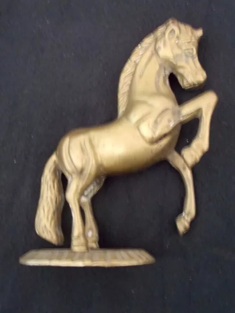 Vintage Solid Brass Rearing Horse Figurine