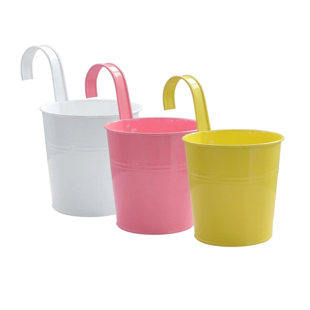 Metall Eisen Blumentopf Vase zum Aufhängen, Balkon, Garten, Pflanzgefäß,