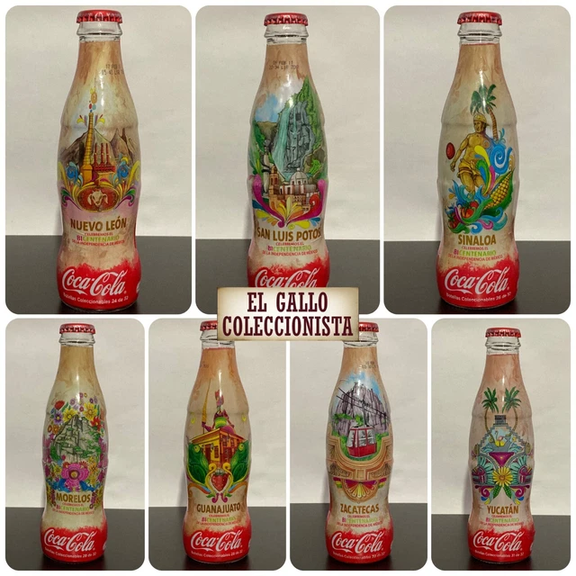 Set De 7 Botellas De Coca Cola México Edición Bicentenario 2010
