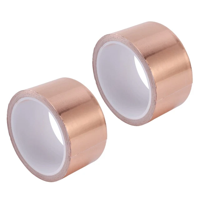 2pcs 50mmx10M EMI Copper Adhesive Copper Foil Copper Tape Self-Adhesive TapeM2W4