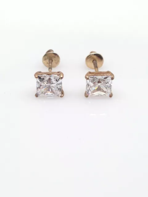 Mens gold stud earrings, brushed 24K gold plated over 925 silver