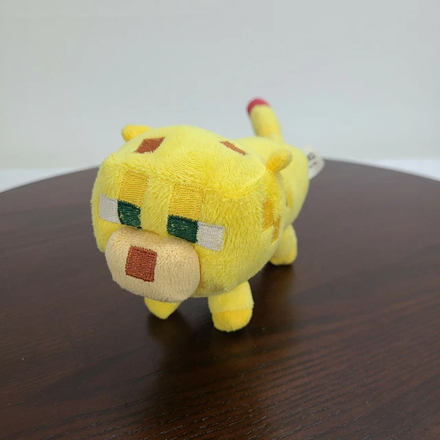 MINECRAFT MOJANG JAZWARES Baby Ocelot Yellow Cat Plush Stuffed Animal