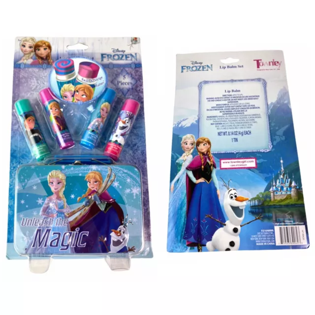 DISNEY FROZEN Swirl Lip Balm 5pc Set With Tin- BGum, Grape,Blueberry,CottonCandy