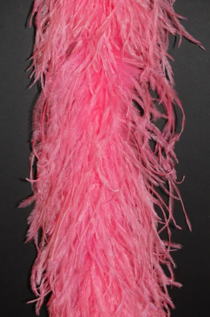 CORAL 4 Ply OSTRICH Feather BOA 2 Yards; Costumes/Craft/Bridal/Trim/Halloween