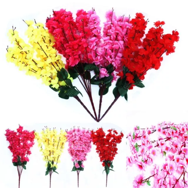 Short Red Peach Blossom Branch Winter Spring Decoration  Home Decoration