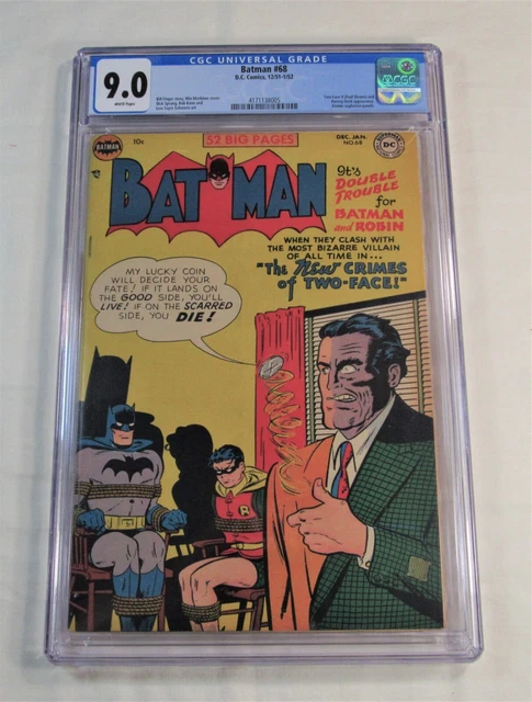 BATMAN #68 ~~ CGC 9.0 ~~ Two-Face cover ~~ Spectacular copy from '51/'52!!   😁