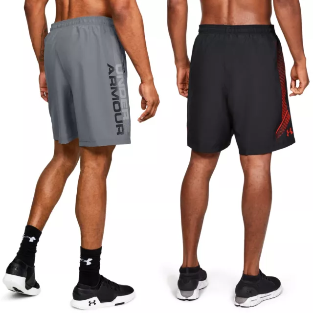 2er Pack Under Armour Woven Graphic Shorts schwarz und grau 2