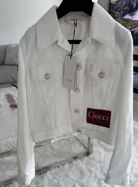 Sac bandoulière Gucci Zumi 402043 d'occasion, Gucci logo-print washed  denim jacket