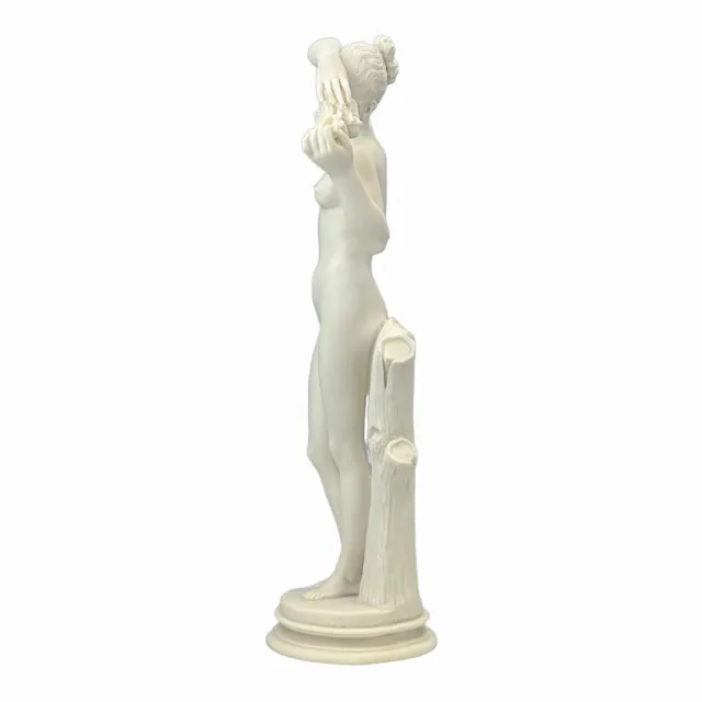 Nude Naked Female Flower Bearer Erotic Greek Cast Marble Statue Sculpture 45 cm 3