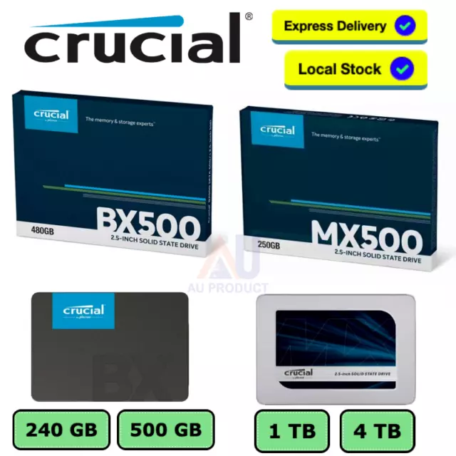 Crucial SSD 240GB 480GB 1TB 2TB BX500 MX500 Solid State Drive 2.5" SATAIII MX500