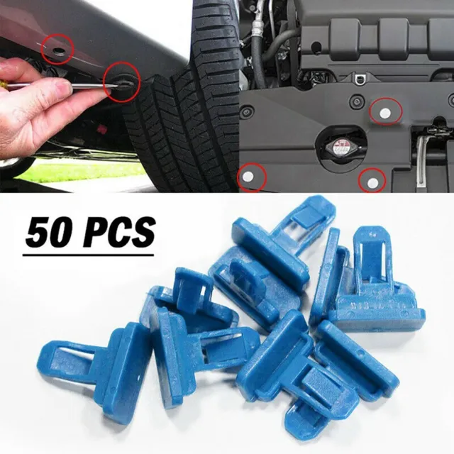 50pcs Car Blue Front Rear Bumper Cover Trim Retainer Clip Rivet Set For Toyota -