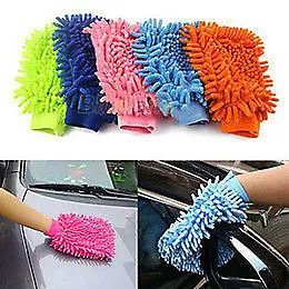 6 x Microfibre Car Care Kitchen Household Wash Washing Cleaning Glove Mit Clean