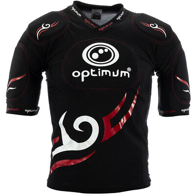 Optimum Tribal Rugby Body Protection Shoulder Pads - Black / Red