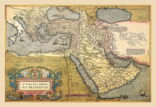 Cyj Map MAP OF THE Middle East by A. Ortelius - Art Print £20.11 - PicClick UK