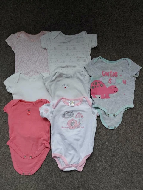 Girls Bundle Of Short Sleeve Vests/Bodysuits/All In Ones X 7  0-3 Months #1