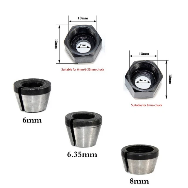 Adaptateur De Fraise CNC 8mm à 12mm - Extension De Collet Pour Router - Gravure Et Fraisage Bois