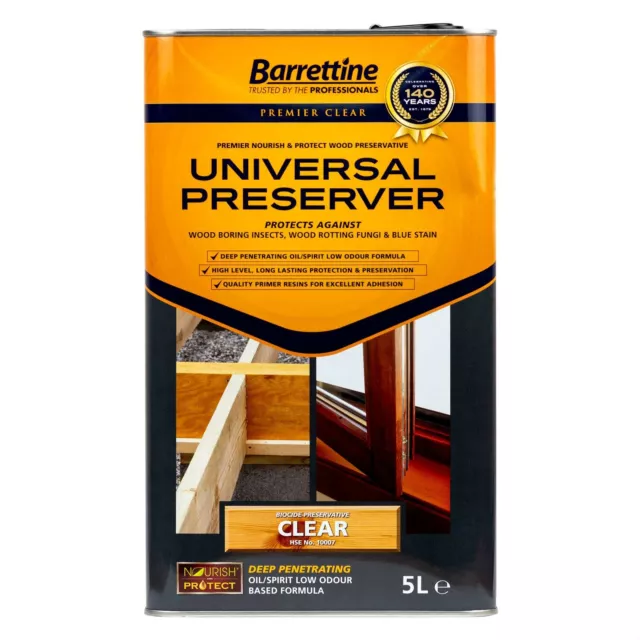Barrettine Premier Universal Preservative - 1L & 5L - Clear Wax Free Formula