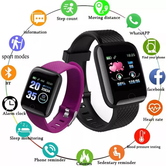 Smart Watch Bracelet Men Women Fitness Tracker Heart Rate for Android iOS iPhone