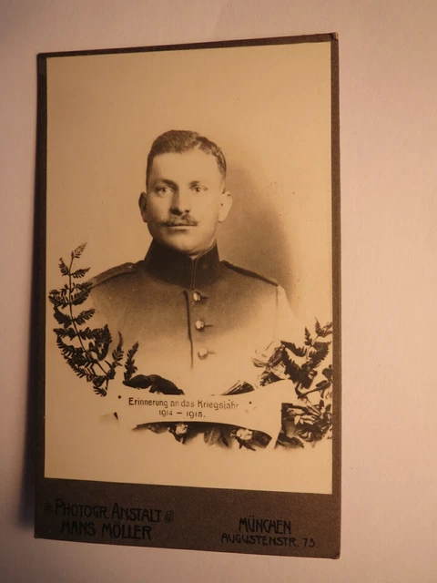 Soldat in Uniform - Kriegsjahr 1914-1915 / CDV Hans Möller München