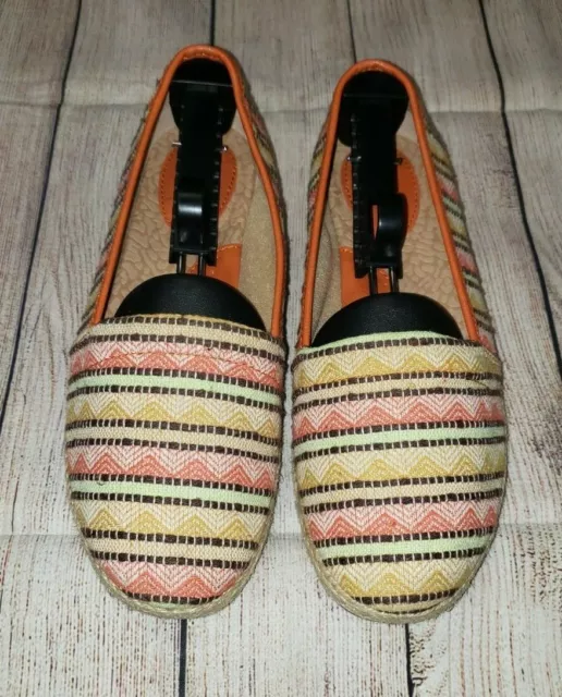 BORN BOC Concept Slip On Flats Womens Size 9 Franki Espadrille Canvas Stripe