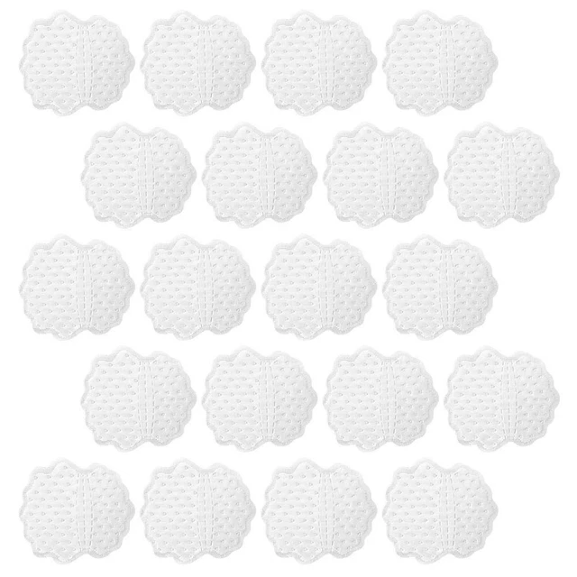 20 piezas Parche absorbente de sudor axila Película Pe Hiperhidrosis Almohadilla para axilas Blanca