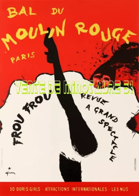 Moulin rouge  de Paris - revue Frou-frou- Gruau . A3 plastifiée
