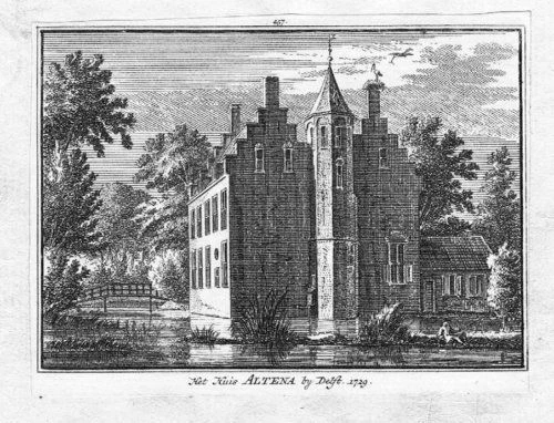 1750 - Delft Huis Altena Nederland Holland Engraving Rotocalco Incisione