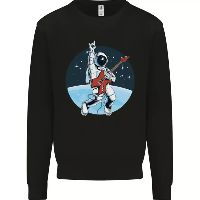 Space Rock Funny Astronaut Guitar Guitarist Kids Sweatshirt Jumper