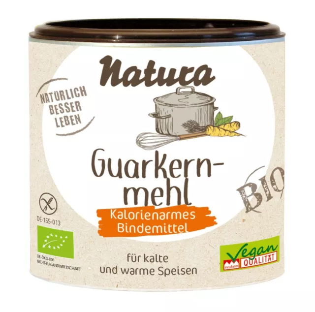 Natura Bio Guarkernmehl, 110 g, Kalorienarmes Bindemittel vegan glutenfrei