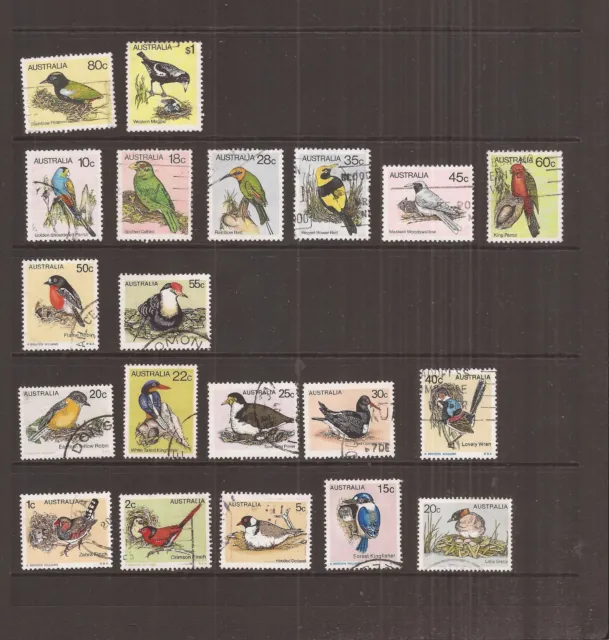 Australia 1978 & 1980 Birds  20 Stamps  Vfu