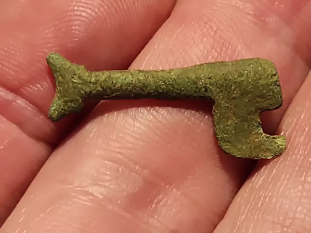 Post Medieval bronze casket key in uncleaned as found condition as photos LA128c