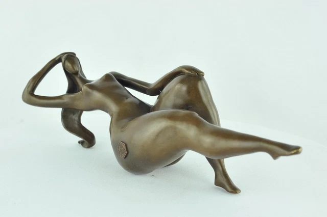 Estatua Bailarín Sexy Pin-up Art Deco Estilo Art Nouveau Estilo Bronce sólido 3
